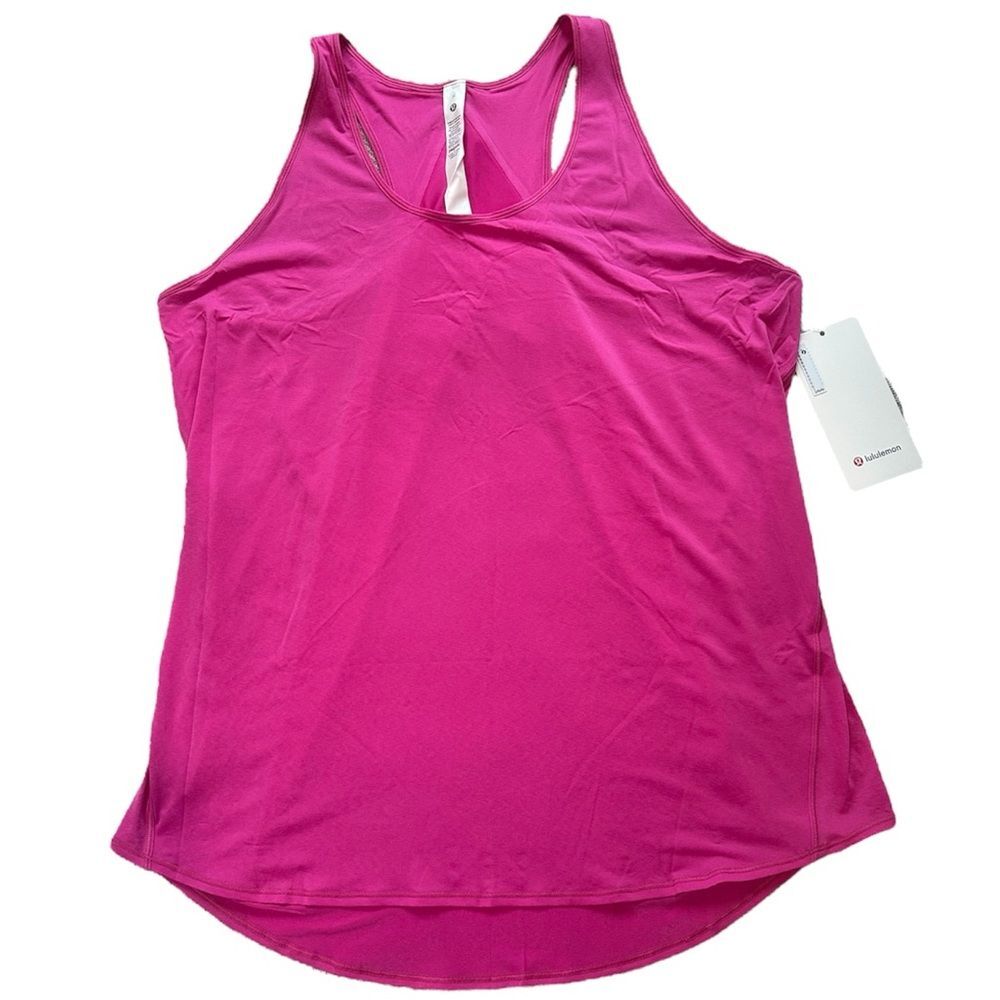 Lululemon Essential Tank Top Size 12 NWT Sonic Pink Pleated Rare